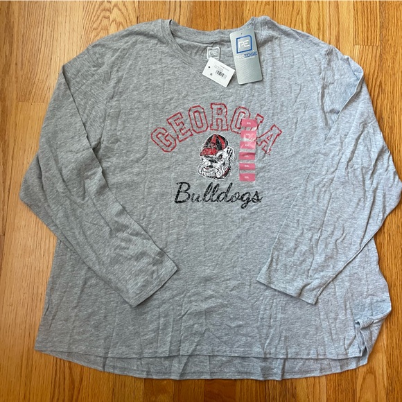 Pro Edge Tops - Pro Edge Gray Georgia Bulldogs Long Sleeve Tee